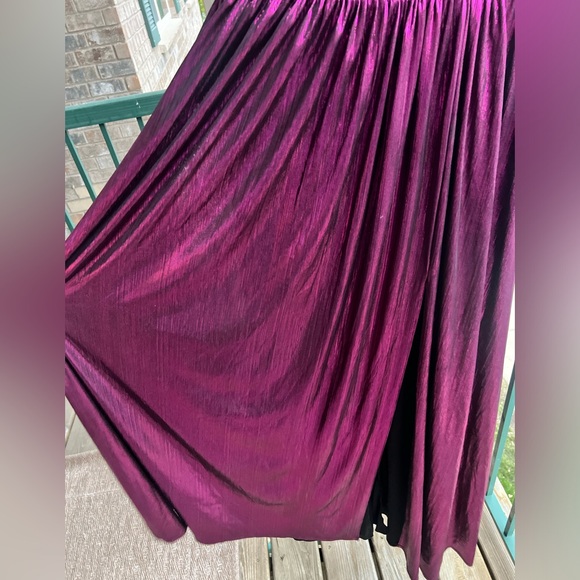 🆕✨City Studio Magenta Pleated Gown Long Formal Dress 9/10 Shiny Satin Prom Maxi - Picture 8 of 17